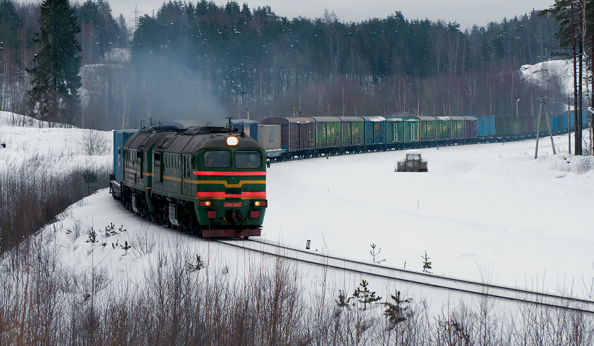 Russian train 2. М-62 Каменногорск. 2м62у 1047. Ханнила поезд. Дизельный поезд зимой м 62.