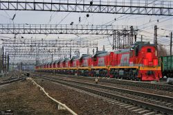 ВЛ11М-387 (Moscow Railway); ВЛ10У-999 (Northern Railway); ТЭМ18ДМ-1786 (Far Eastern Railway); ТЭМ18ДМ-1811 (Privolzhsk (Volga) Railway); ТЭМ18ДМ-1812 (Privolzhsk (Volga) Railway); ТЭМ18ДМ-1813 (Privolzhsk (Volga) Railway); ТЭМ18ДМ-1815 (Privolzhsk (Volga) Railway); ТЭМ18ДМ-1816 (Privolzhsk (Volga) Railway); ТЭМ18ДМ-1814 (Privolzhsk (Volga) Railway); ТЭМ18ДМ-1817 (Privolzhsk (Volga) Railway); ТЭМ18ДМ-1818 (Privolzhsk (Volga) Railway); ТЭМ18ДМ-1819 (Privolzhsk (Volga) Railway); ТЭМ18ДМ-1820 (Privolzhsk (Volga) Railway); ТЭМ18ДМ-1787 (Far Eastern Railway); ТЭМ18ДМ-1788 (Far Eastern Railway); ТЭМ18ДМ-1789 (Far Eastern Railway); ТЭМ18ДМ-1790 (Far Eastern Railway)
