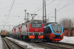 РА3-015 (Частные перевозчики); ЭП2К-396 (Московская железная дорога); ЭП2К-488 (Октябрьская железная дорога); ЭП2К-487 (Октябрьская железная дорога)
