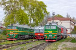 2М62У-0104 (Kaliningrad railway); 2М62-0958Б (Kaliningrad railway); АЧ2-101 (Kaliningrad railway); ТЭП70БС-051 (Kaliningrad railway)