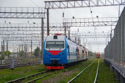 ЭП1М-632 (North Caucasus Railway); ЭП1М-525 (South-Eastern Railway); ЭП1М-644 (North Caucasus Railway); ЭП1М-409 (North Caucasus Railway); ТЭМ14-0074 (Moscow Railway)