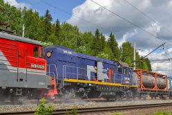 ВЛ11.8-592 (Sverdlovsk Railway); ТЭМ9-0190 (Northern Railway)